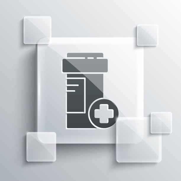 灰色药瓶图标孤立在灰色图片下载