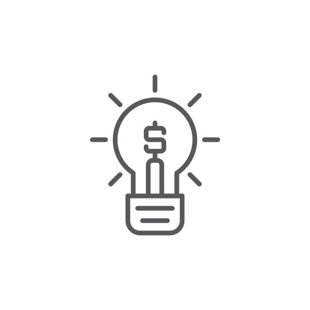 商业创意灯图标符号孤立在白色图片下载