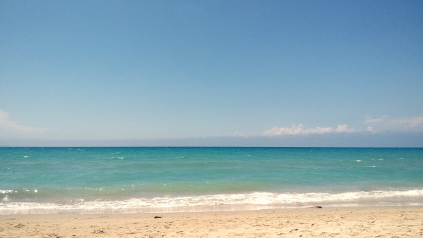 科孚岛的沙滩，蓝天碧海图片下载