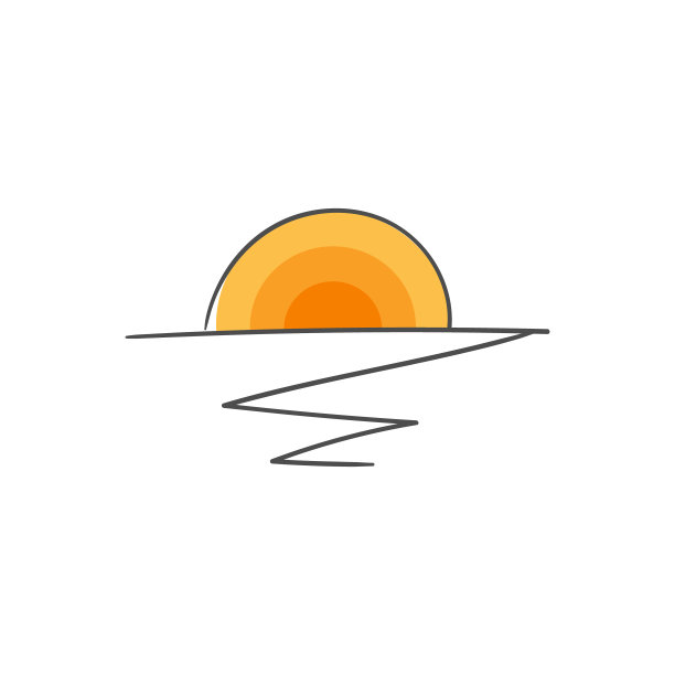 日落涂鸦图标。手绘日落。时尚的风格。矢量图图片下载