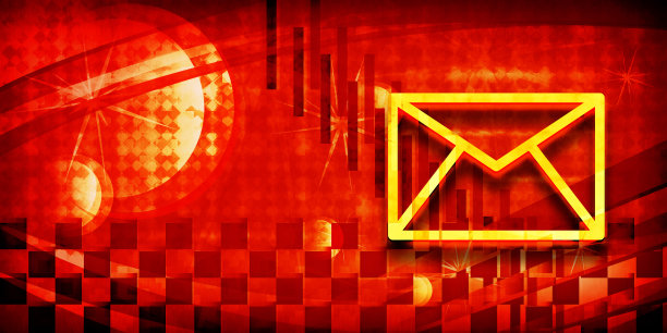 电子邮件图标夏季太阳爆发阳光橙色光横幅背景黑暗插图图片下载