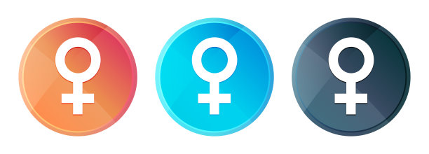 女标志图标蒸汽雾圆形按钮设置闪亮的插图图片下载