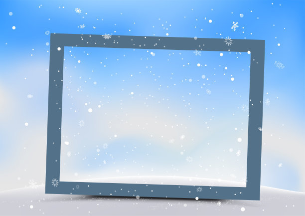 圣诞相框在雪山冬天图片下载