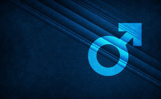 男性标志图标自然天光抽象深蓝色背景条纹图案插图图片下载