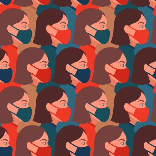 与带菌者无缝对接的女孩戴着医用口罩、呼吸器。冠状病毒covid - 2019的概念。图片下载