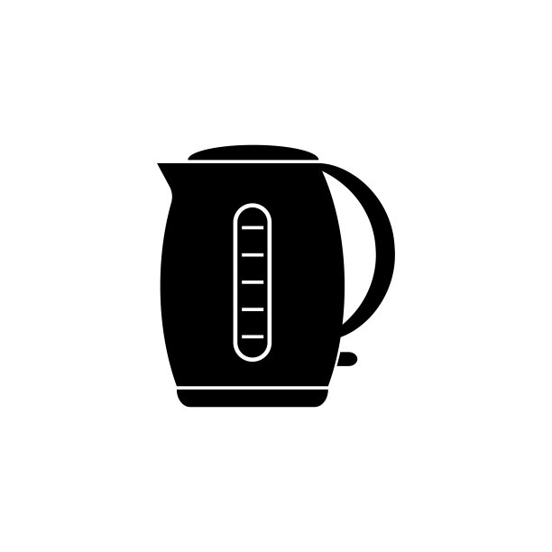 茶壶图标。电器元件黑色剪影，标志设计。矢量插图。图片下载