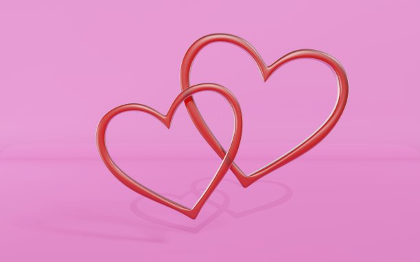 大情人节订婚戒指红色心形粉色背景图片下载