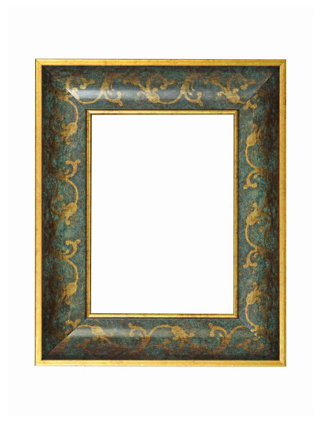 木框架的绘画与金浆。孤立在白色图片下载
