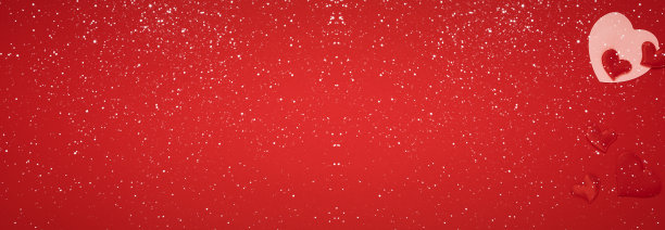 全景镜头。情人节模板。Top视图的纸心从红色的背景与雪花图片下载