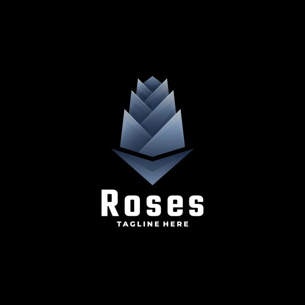 矢量插图玫瑰梯度彩色风格。图片下载