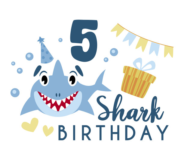 鲨鱼宝宝生日派对剪报图片下载