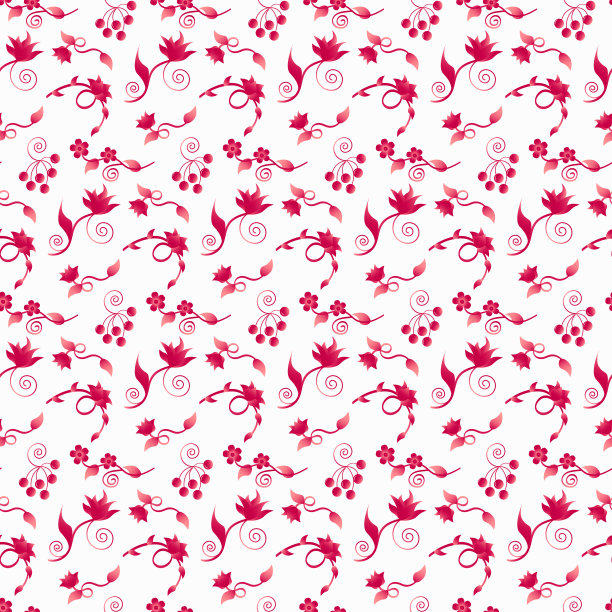 花卉插图。图案为单色粉红色花朵。图片下载