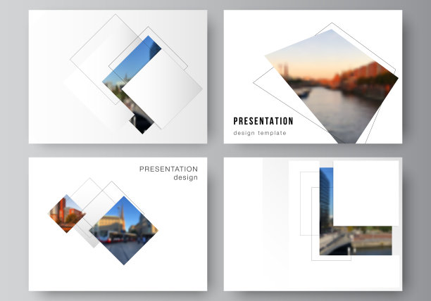 矢量布局的演示幻灯片设计业务模板，多用途模板与几何简单的形状，线条和照片的地方，演示小册子，小册子封面，业务报告图片下载