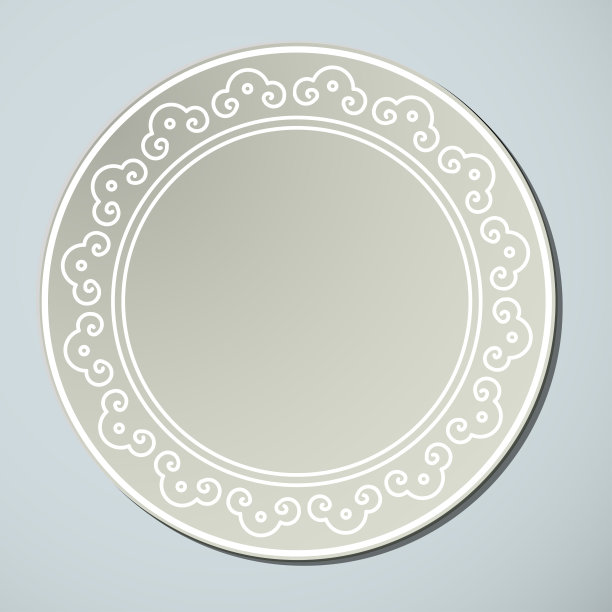 传统亚洲陶瓷板，卡其色图片下载