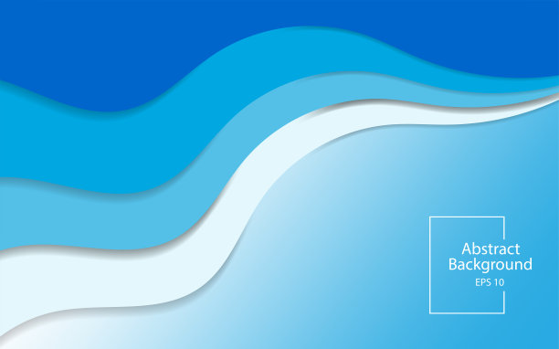 抽象的蓝色阴影，剪纸形状矢量插图背景设计的旗帜。图片下载