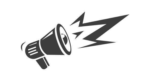 喇叭喇叭喊出注意矢量形状图标在复古复古的老黑白风格插图，大声尖叫的公告理念，宣传抗议理念图片下载