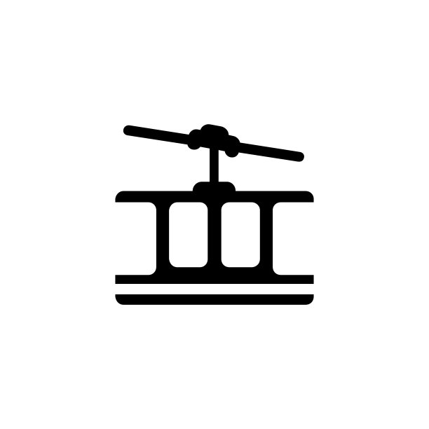 山索道矢量图标。孤立山索道，平底贡多拉表情符号，表情符号-向量图片下载