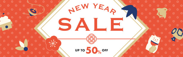 日本风格矢量背景与传统的幸运符的新年横幅，卡片，传单，社交媒体壁纸等。图片下载