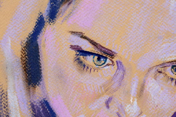 粉彩画，女性肖像画，手工制作图片下载