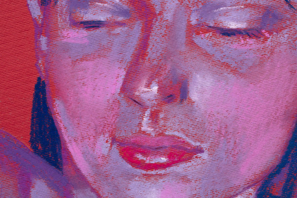 粉彩画，女性肖像画，手工制作图片下载