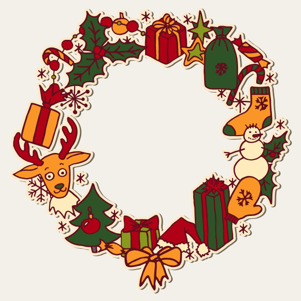圣诞花环框架图片下载