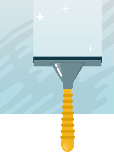 用刮刀、挡风玻璃刮水器进行家庭清洁图片下载