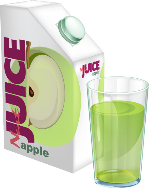 真实的盒子果汁与味道的苹果芒果图片下载