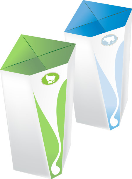 果汁和牛奶空白白色逼真多彩图片下载