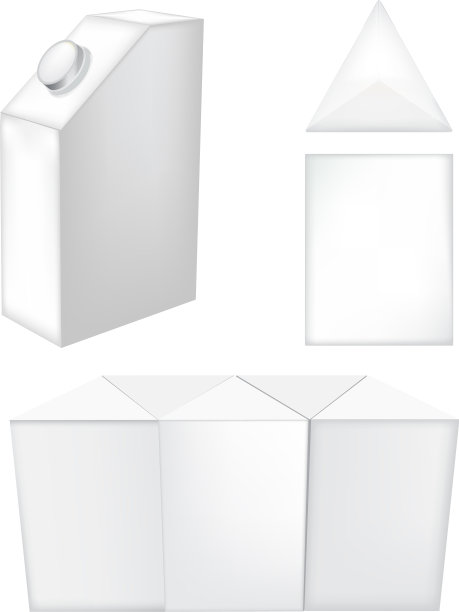 果汁和牛奶空白白色现实盒子图片下载