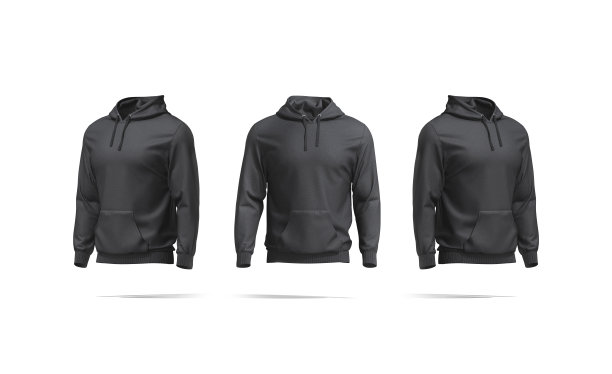 空白白色帽衫与引擎盖模型，正面和侧视图图片下载