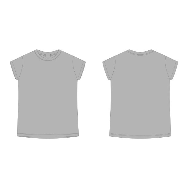 灰色棉t恤空白模板儿童图片下载