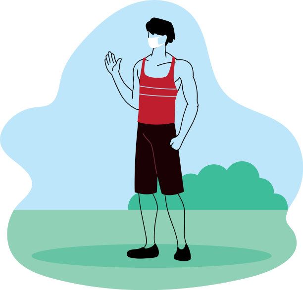 公园里戴面具的年轻人图片下载