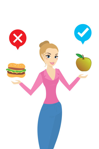 快乐的女人选择健康的食物图片下载