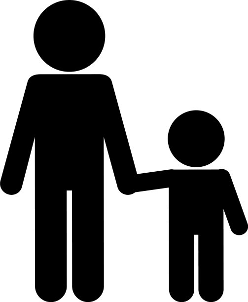 父亲与儿子化身剪影风格图标图片下载