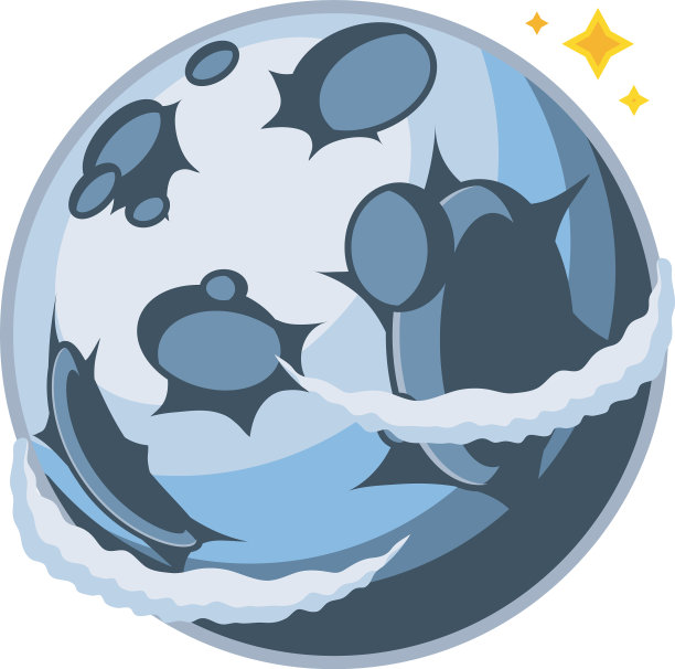 月亮和云在白色的背景上图片下载