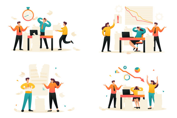 平面2d概念在销售报告截止日期下降图片下载