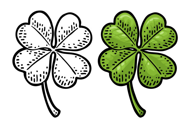 好运四叶三叶草复古色图片下载