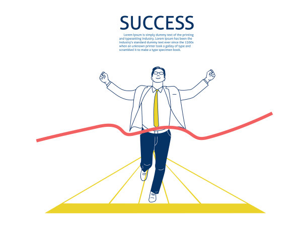 商人跨越事业成功的终点线图片下载