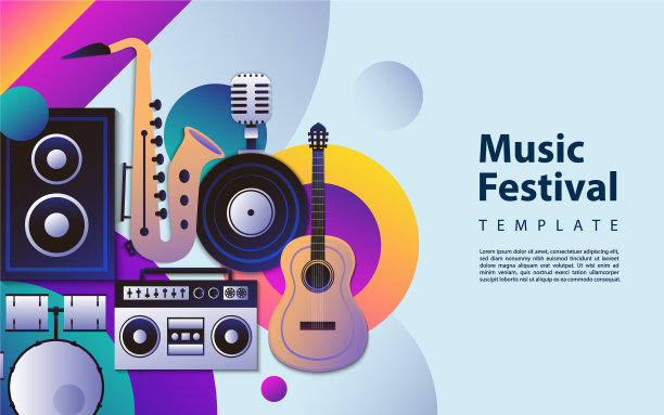 基于音乐的创意现代背景设计图片下载