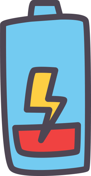 电量不足与雷电线和填充样式图标图片下载