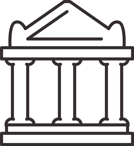 银行大楼线条填充样式图标图片下载