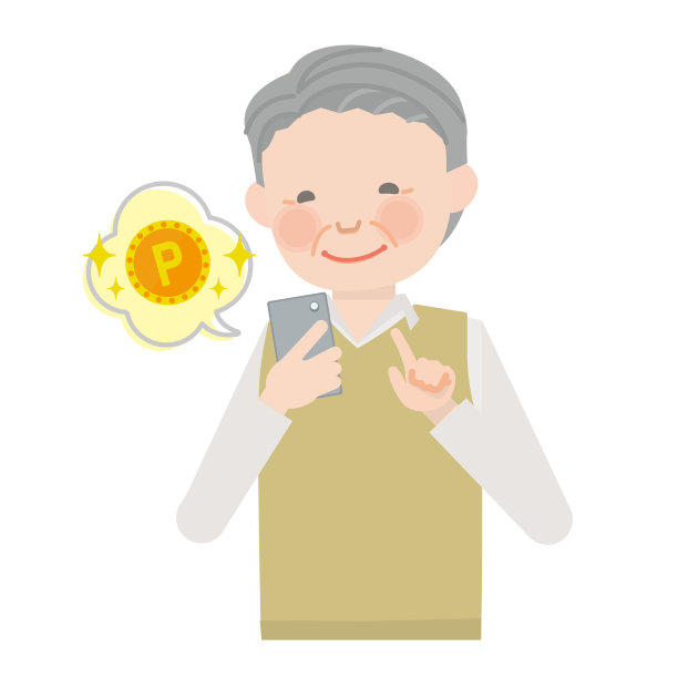 老人操作智能手机(赚取点数)图片下载