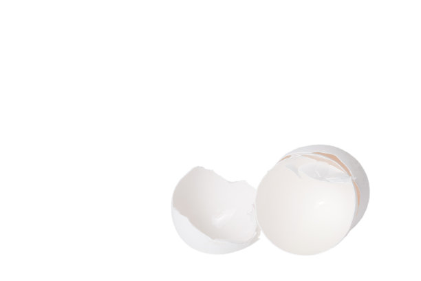 白色背景上的破蛋壳图片下载