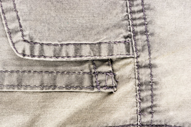 衣服项目石洗棉织物纹理接缝，扣，钮扣和铆钉，宏观图片下载