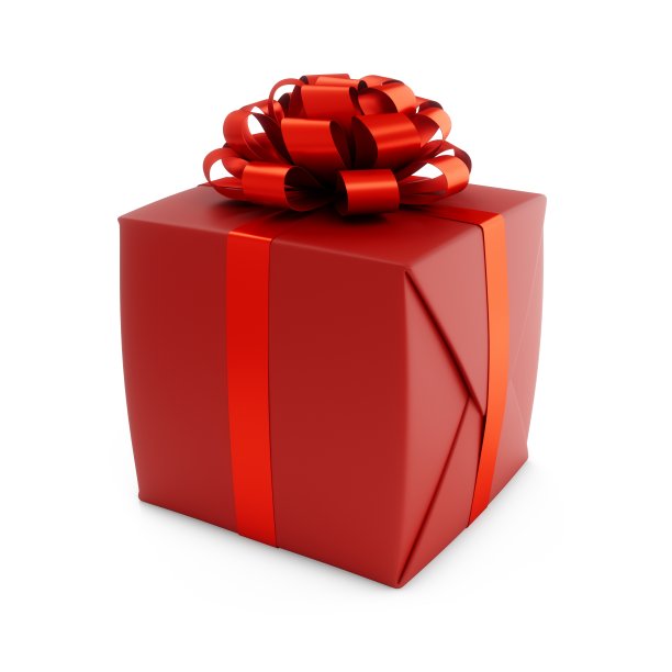 3D渲染红色礼盒在白色的背景图片下载