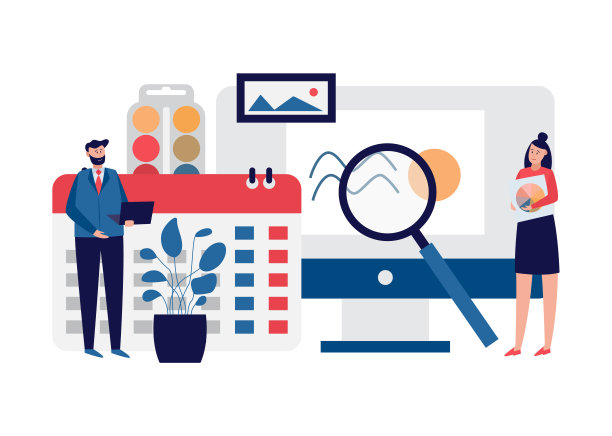 室内设计工作室网站横幅-卡通设计师人图片下载