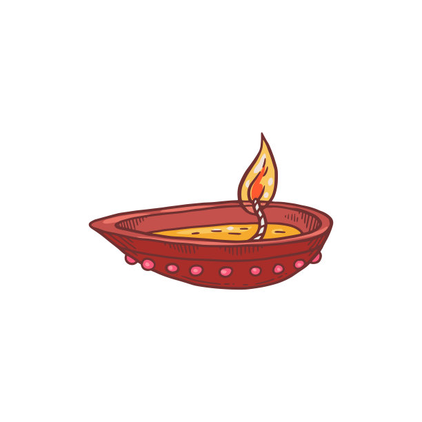 印度燃烧油灯，粘土蜡烛的节日pongal, dhanteras deepawali。图片下载