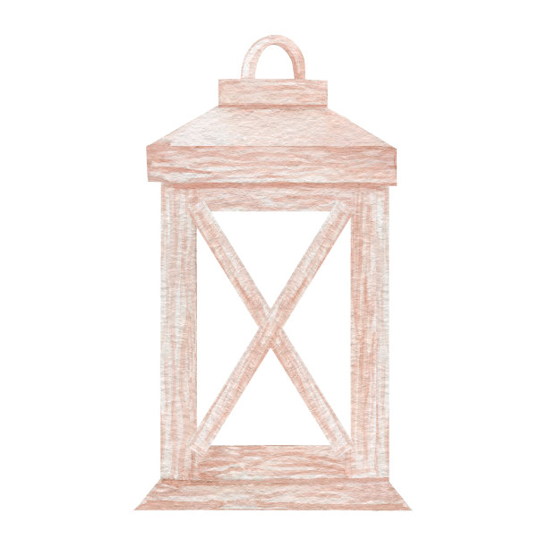 木灯水彩插图。图片下载