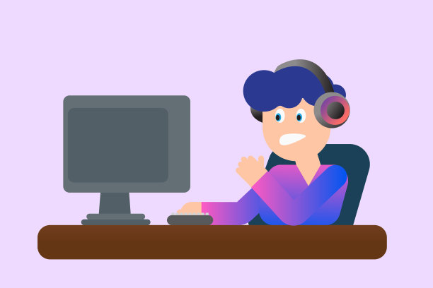 青少年玩游戏矢量插图图片下载