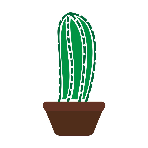 仙人掌图标设计模板矢量孤立插图图片下载